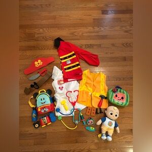 Toddler Mickey Mouse Dress Up Cocomelon Doctor Toy Bundle